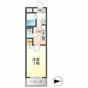 1K 間取り図