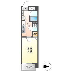 1K 間取り図