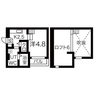 1K 間取り図