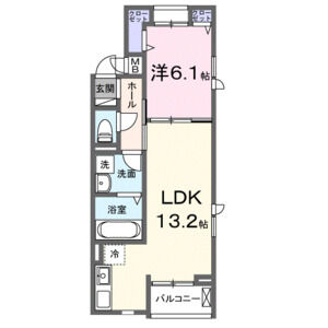 1LDK 間取り図