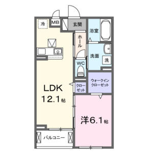 1LDK 間取り図