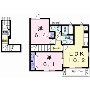 2LDK 間取り図