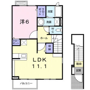 1LDK 間取り図
