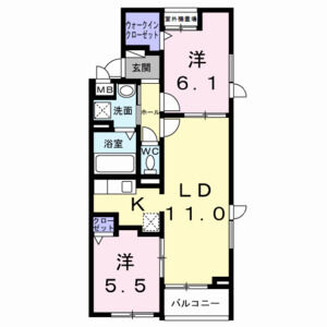 2LDK 間取り図