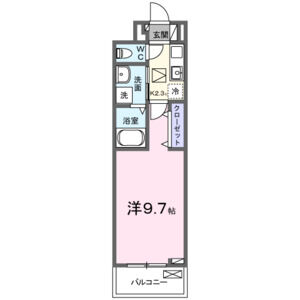 1K 間取り図