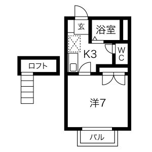 1K 間取り図