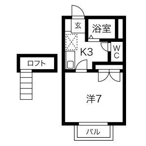 1K 間取り図