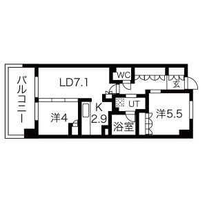 2LDK 間取り図