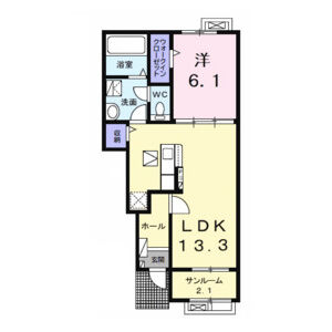 1LDK 間取り図