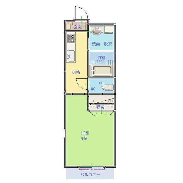 1K 間取り図