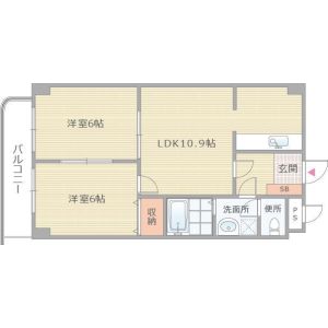 2LDK 間取り図