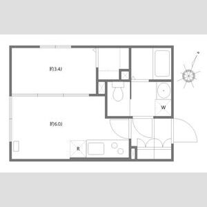 1DK 間取り図