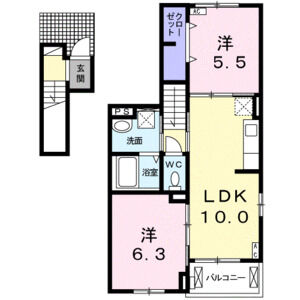 2LDK 間取り図