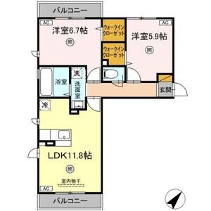 2LDK 間取り図