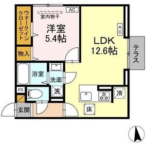 1LDK 間取り図