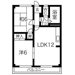 2LDK 間取り図