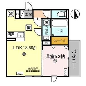 1LDK 間取り図