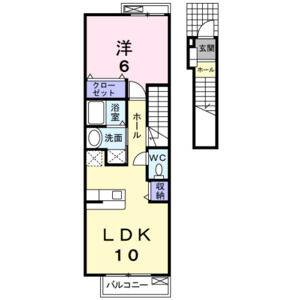 1LDK 間取り図