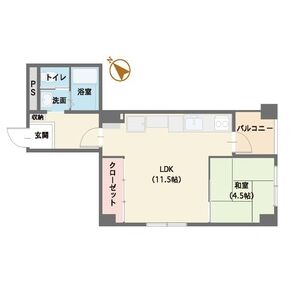 1LDK 間取り図