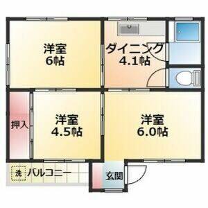 3DK 間取り図