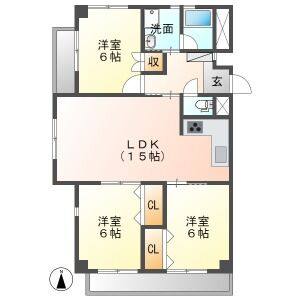 3LDK 間取り図