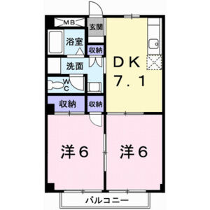 2DK 間取り図