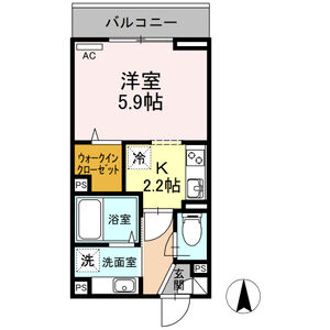 1K 間取り図