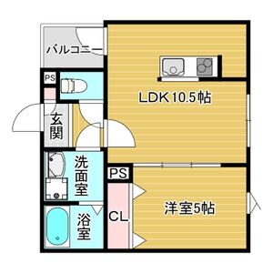 1LDK 間取り図