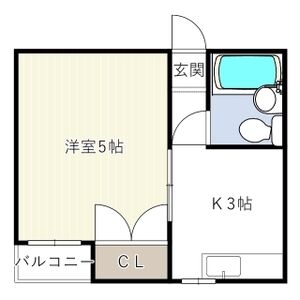 1DK 間取り図