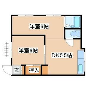2DK 間取り図