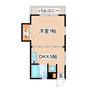 1DK 間取り図