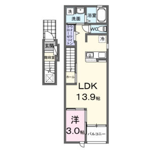1LDK 間取り図