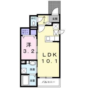 1LDK 間取り図