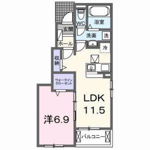 1LDK 間取り図
