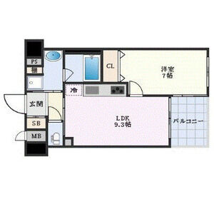 1LDK 間取り図