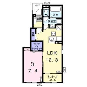 1LDK 間取り図