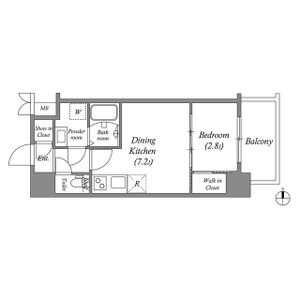 1DK 間取り図