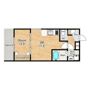 1DK 間取り図