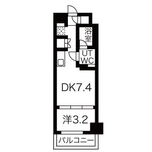 1DK 間取り図