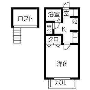 1K 間取り図