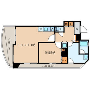 1LDK 間取り図