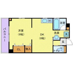 1DK 間取り図