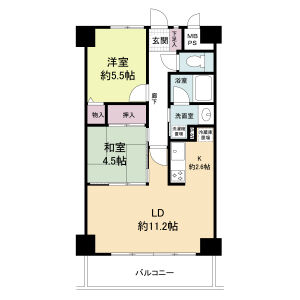 2LDK 間取り図