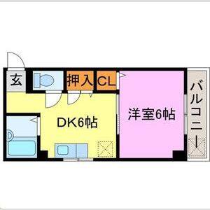 1DK 間取り図