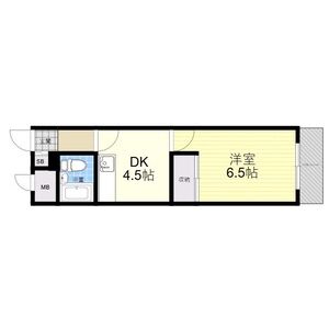 1DK 間取り図