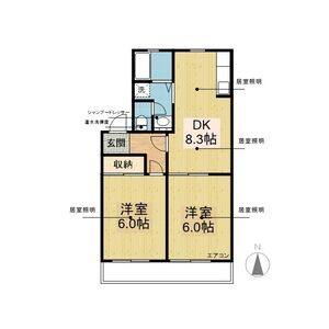 2DK 間取り図