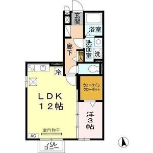 1LDK 間取り図