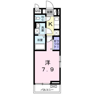 1K 間取り図