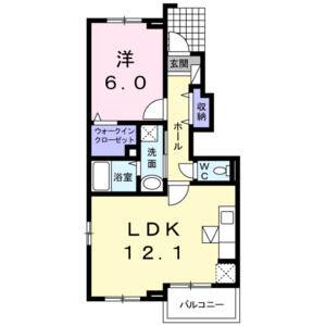 1LDK 間取り図