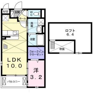1LDK 間取り図
